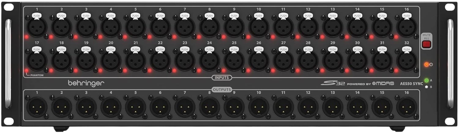 Behringer S32 dijital sahne kutusu AES50 sahne ve FOH bağlantı sistemi
